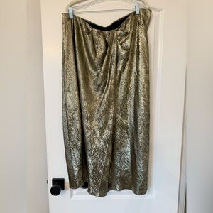 Banana Republic Metallic Gold Midi Skirt